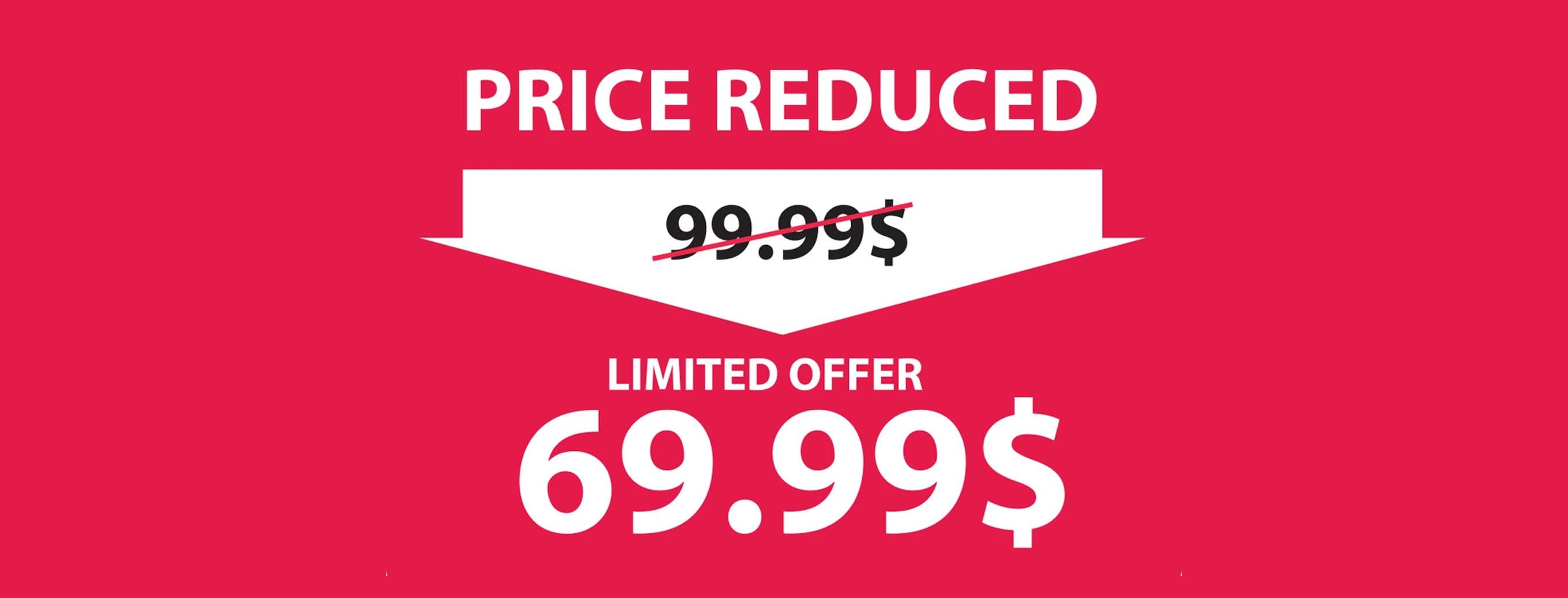 Advertisement showing low price crossed out with higher price