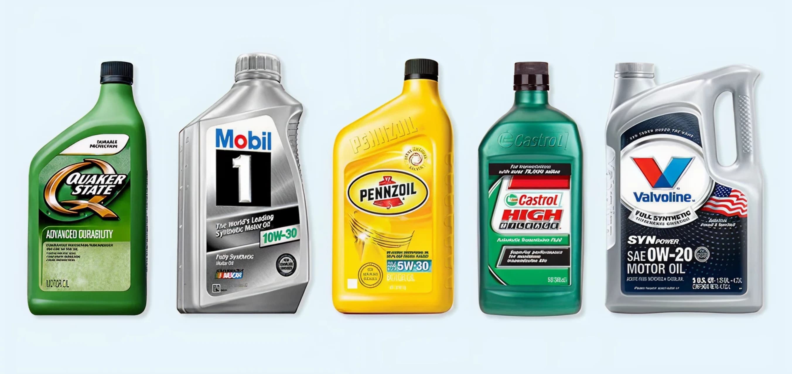 Synthetic and conventional oil bottles